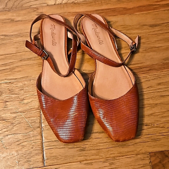 Madewell Cognac Ankle Strap Mules Flats Size 11 Women's Shoes Sandals - Picture 2 of 5